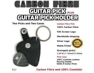 Musicman Guitar Pick Carbon Fibre and Case p17